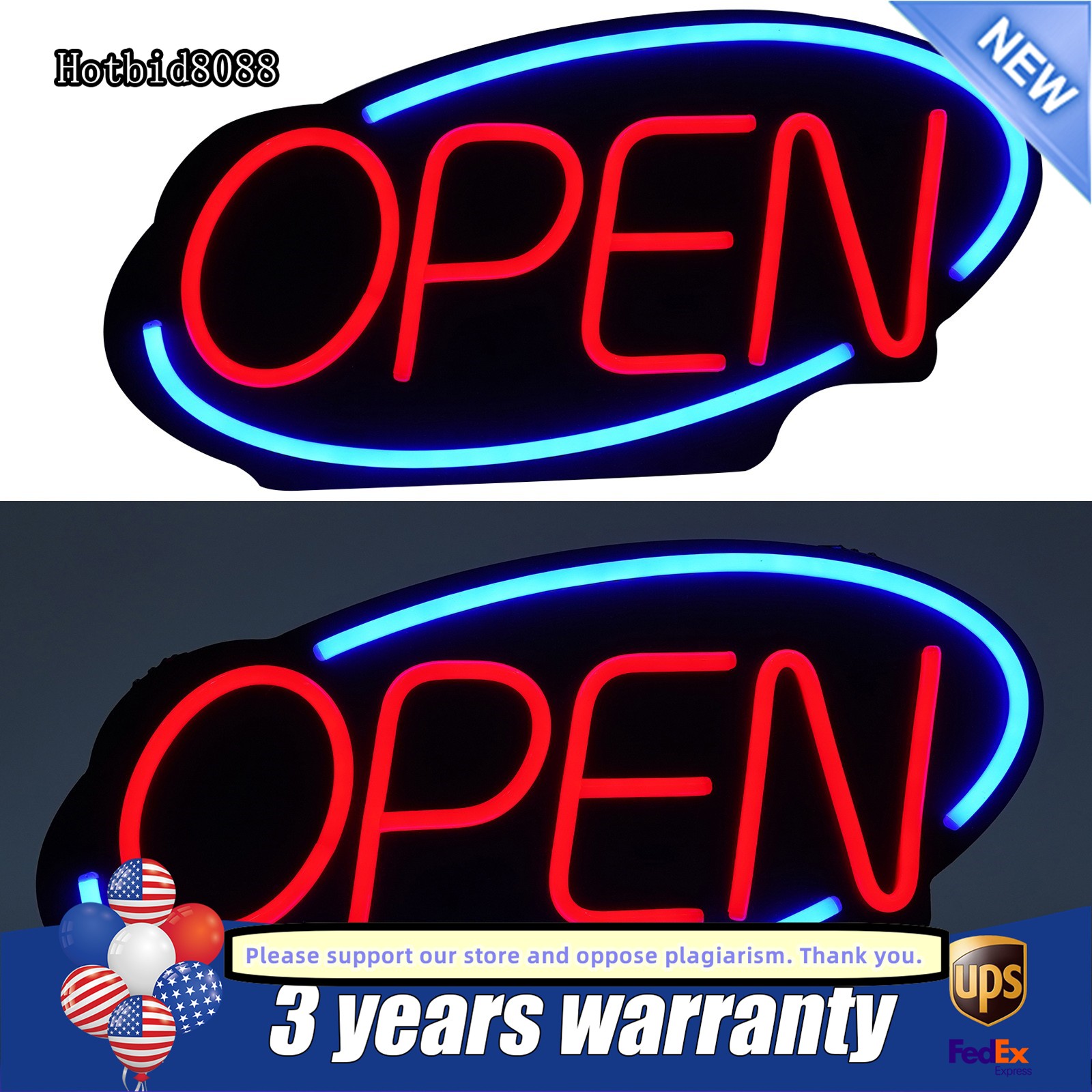 LED Open Sign Bright Neon Light Large for Restaurant Bar Pub Shop Store Business