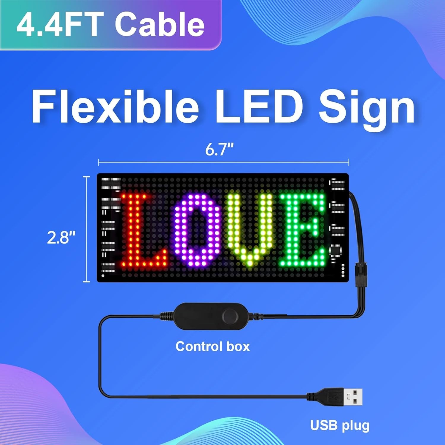 LED Light Signs for Car,Programmable Flexible LED Sign,Bluetooth APP Control,…