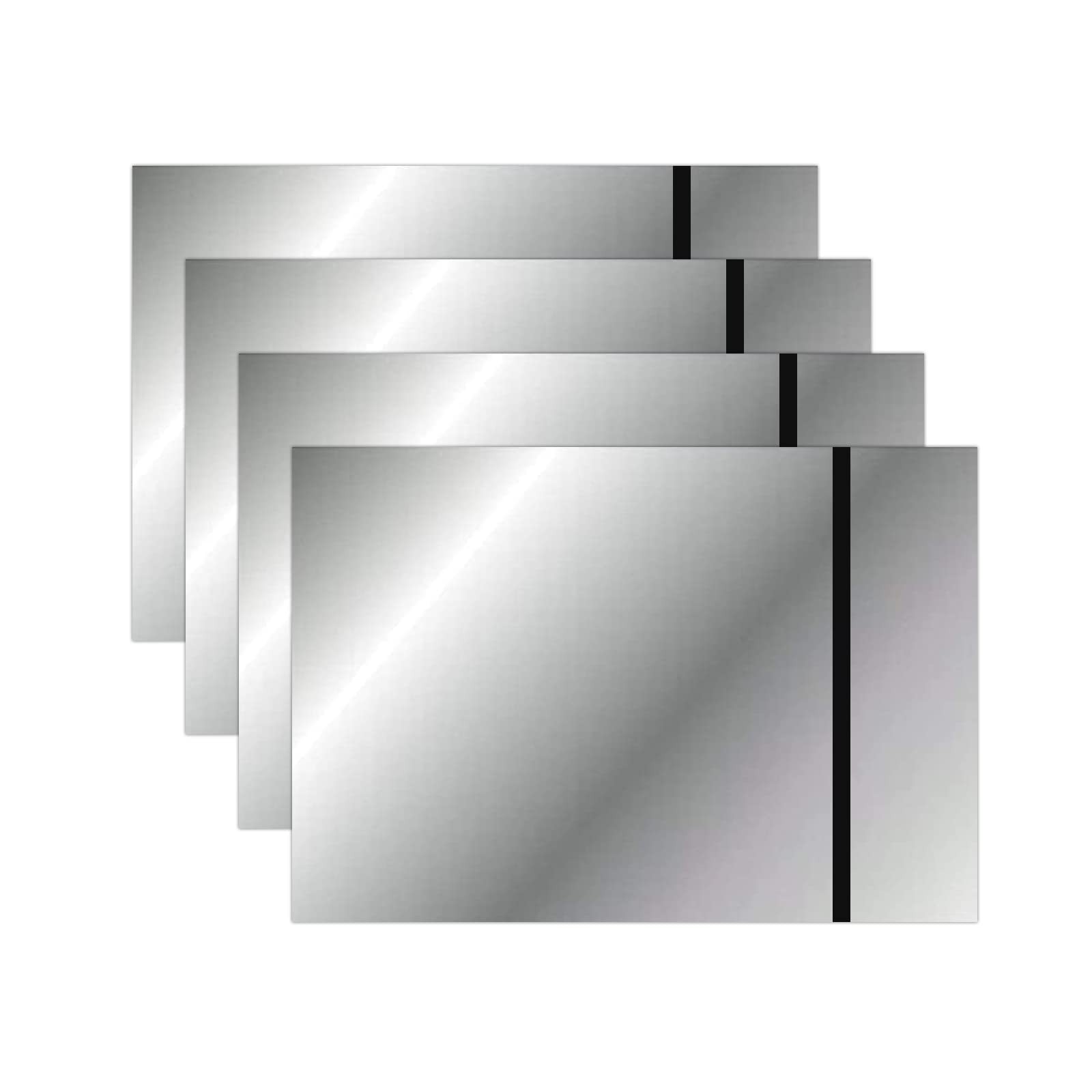 4 Pack Mirror Silver Black 12×8 In Laser Engraving Double Color ABS Sheets