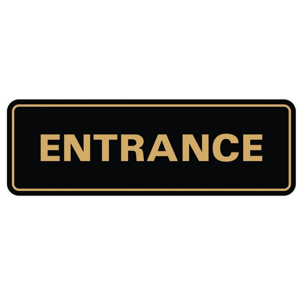 Large Entrance Door/Wall Sign, Black/Gold, Standard Office, Business Plaque