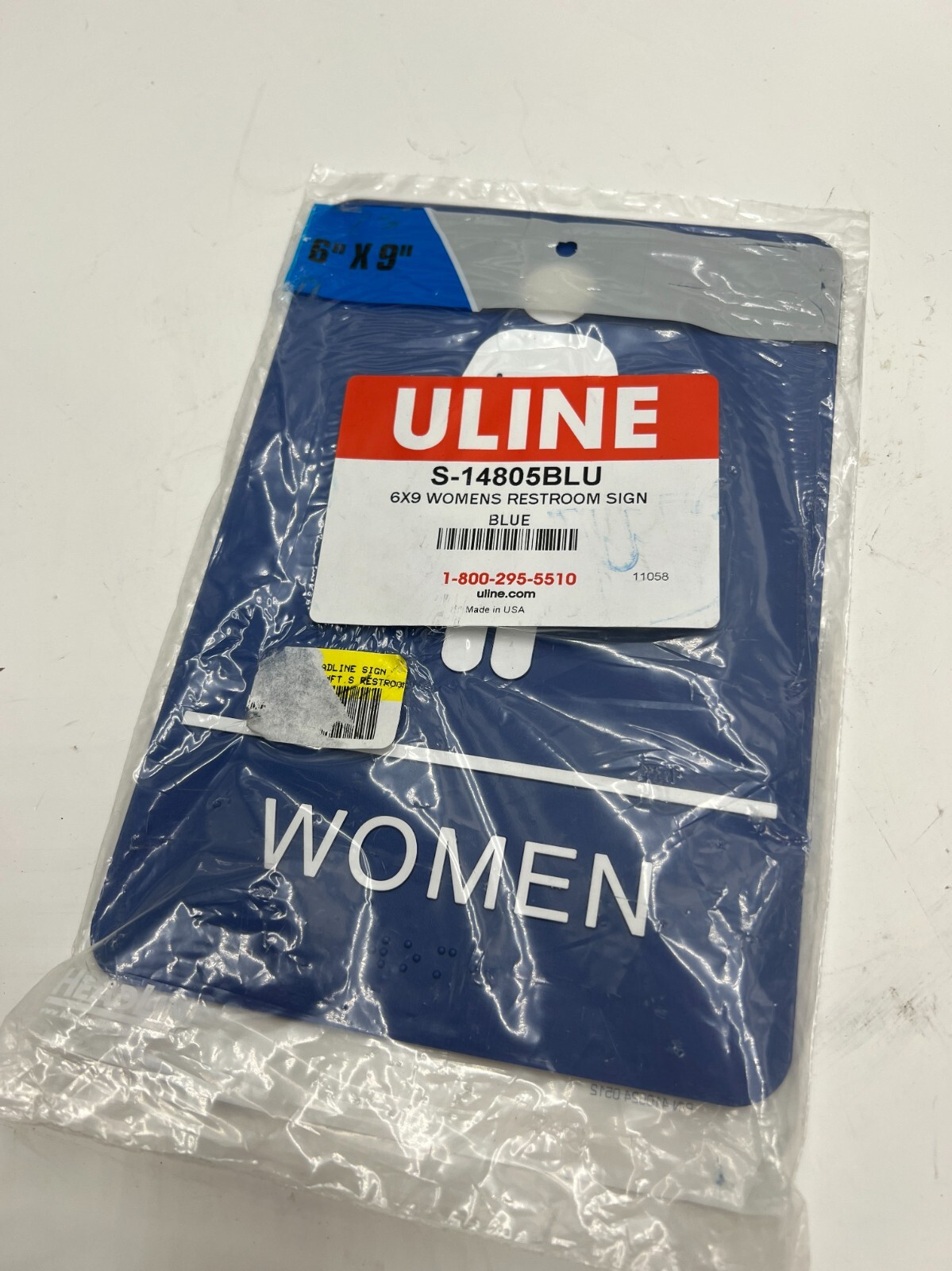 ULINE Plastic Women Restroom Sign S-14805BLU Blue 9″ x 6″ (QTY 2)