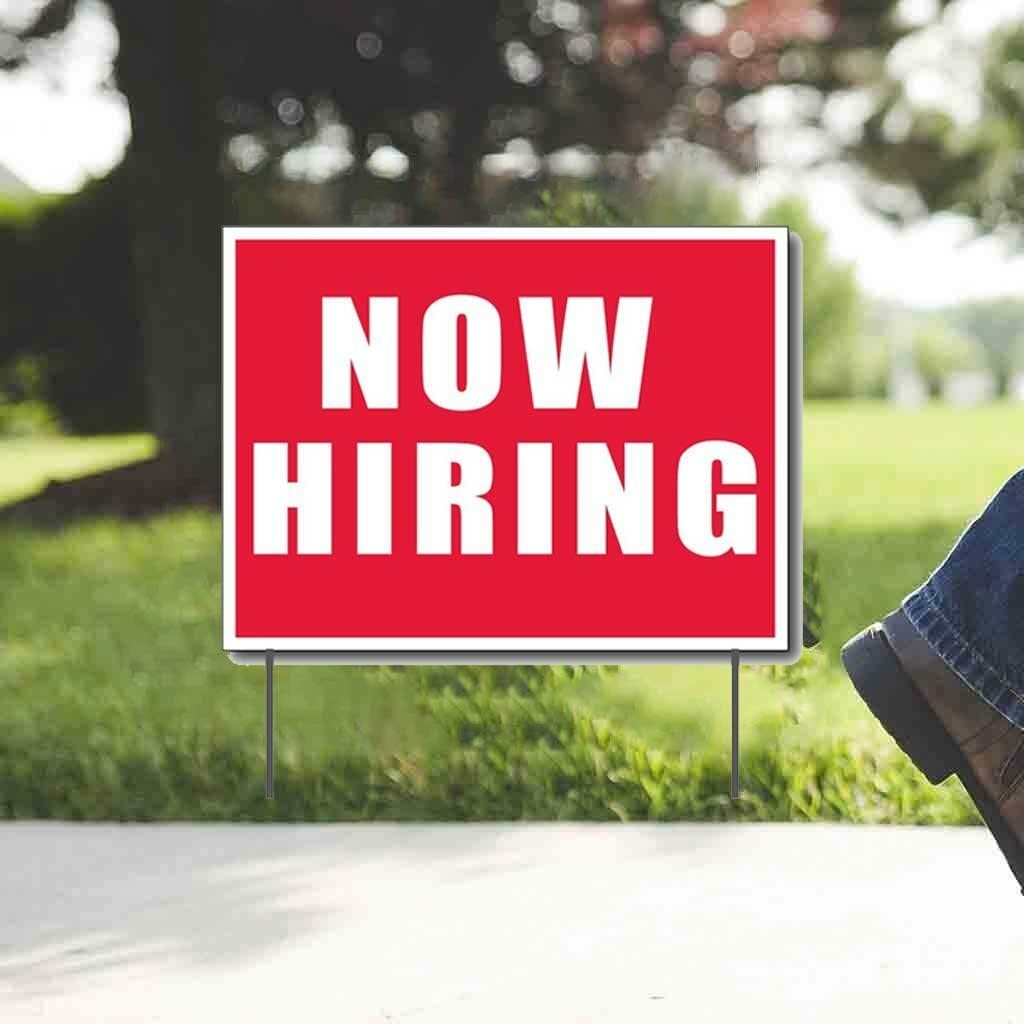 Now Hiring Outdoor Signs, 18 inches X 24 inches, Set of 4, 12449