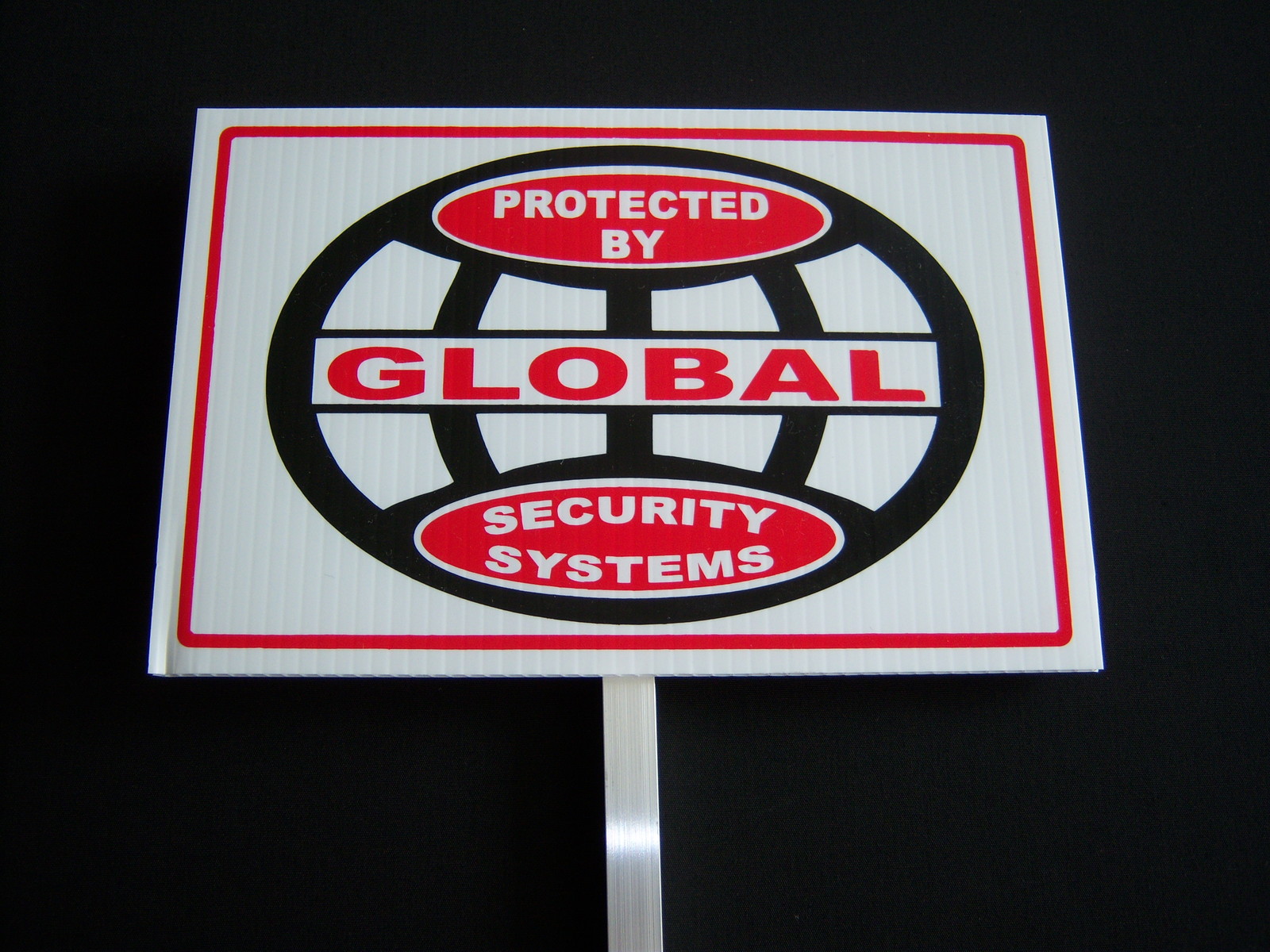 1 GLOBAL Security System Sign…+ 1 Stake… #PS-409