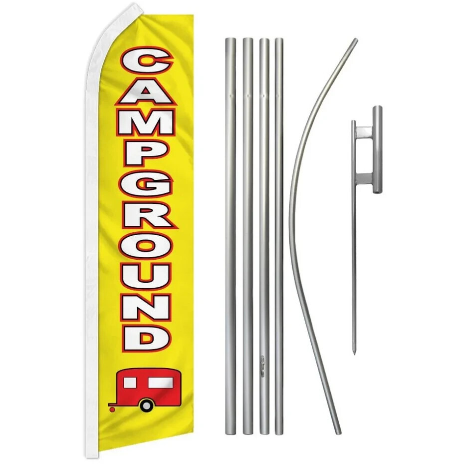 Campground Swooper Advertising Flag & Pole Kit