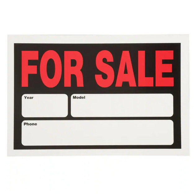 8″ x 12″ Plastic Auto for Sale Sign – Durable and Weather-Resistant