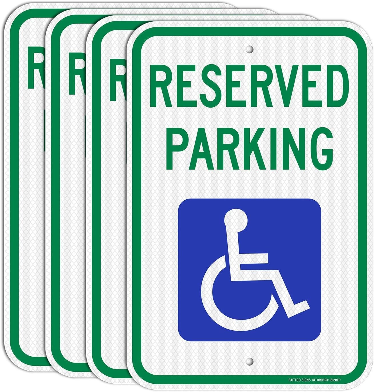 Handicap Parking Signs 4 Pack – Weather Resistant 18×12