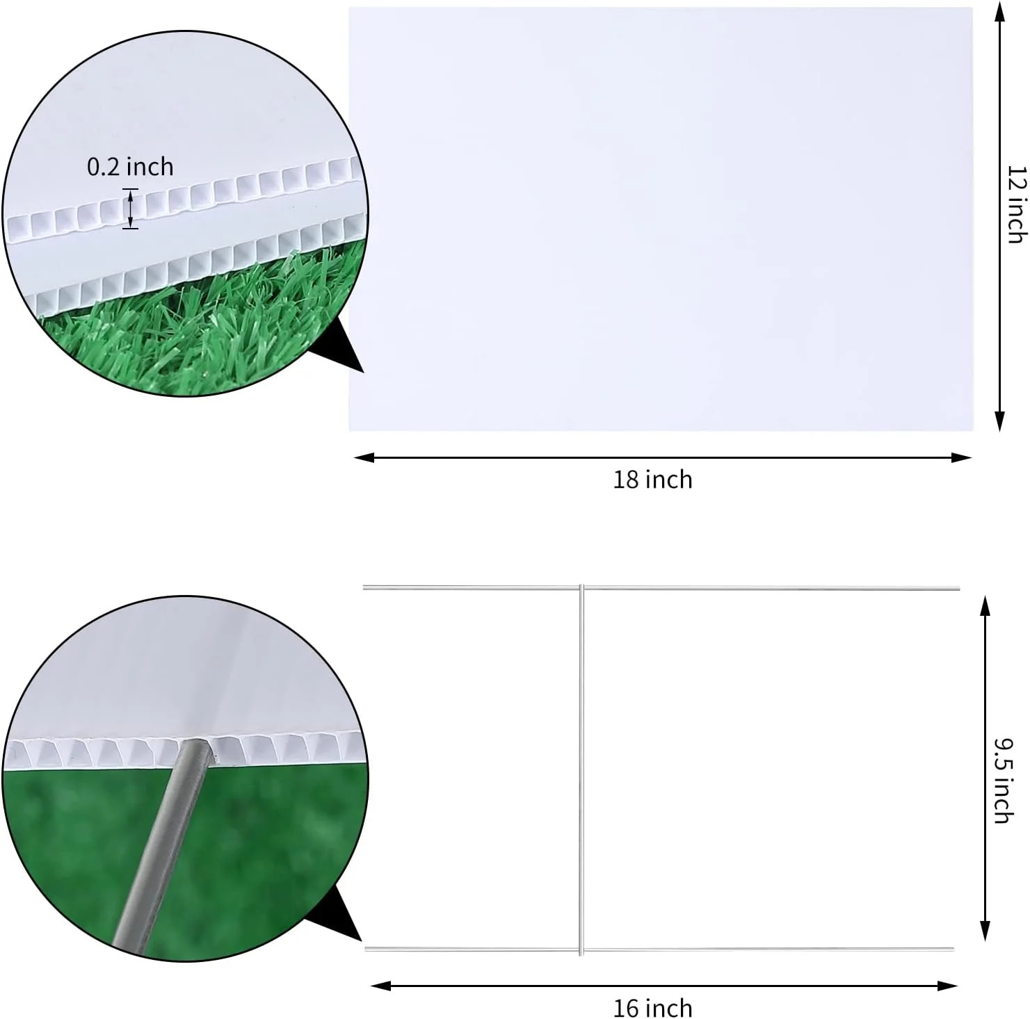10 PACK 18 x 12 Inches Blank Yard Signs – Waterproof Corrugated Plastic Signs, B