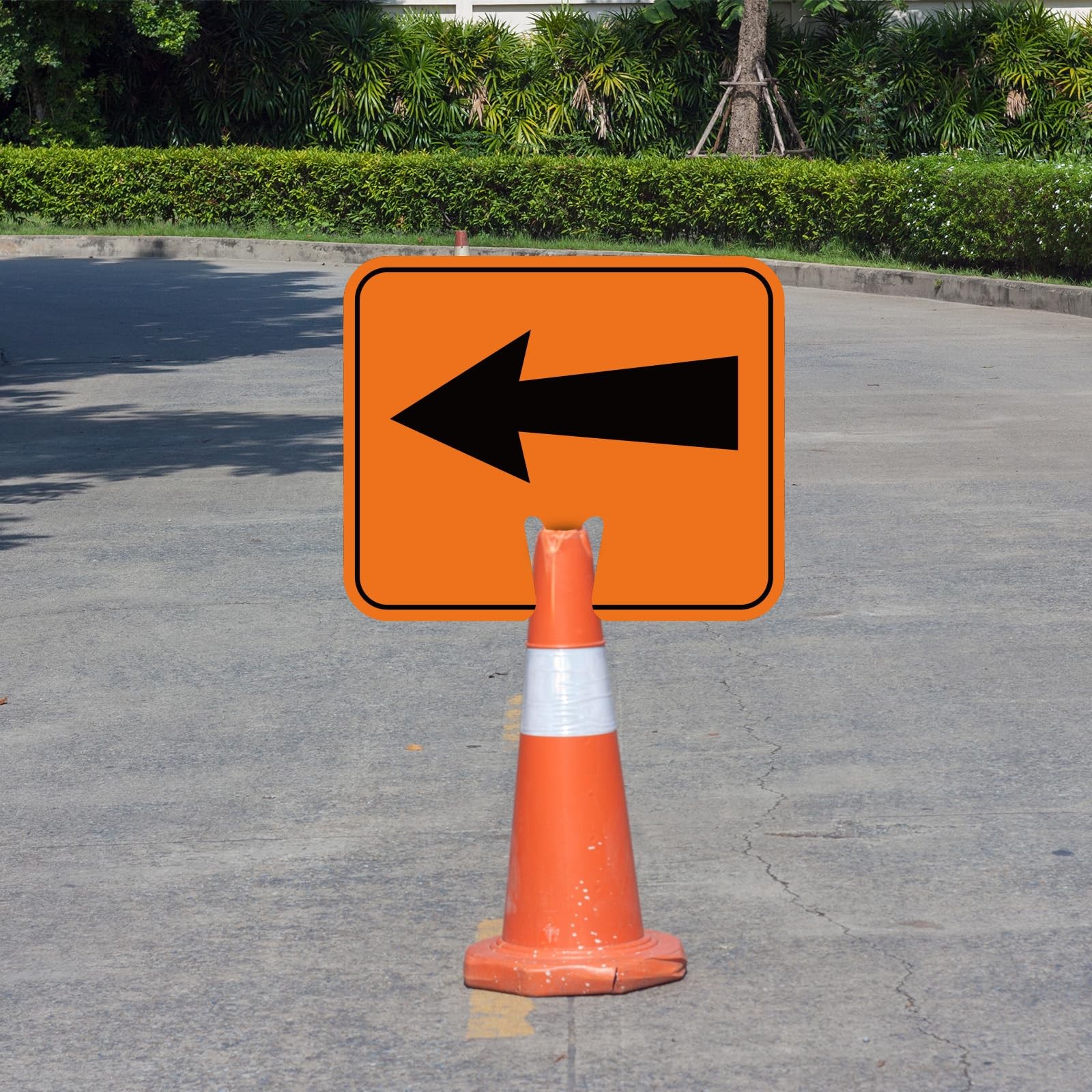 4Pcs Reversible Arrow Signs for Traffic Safety Cone 12.6X10.4In Waterproof Warni