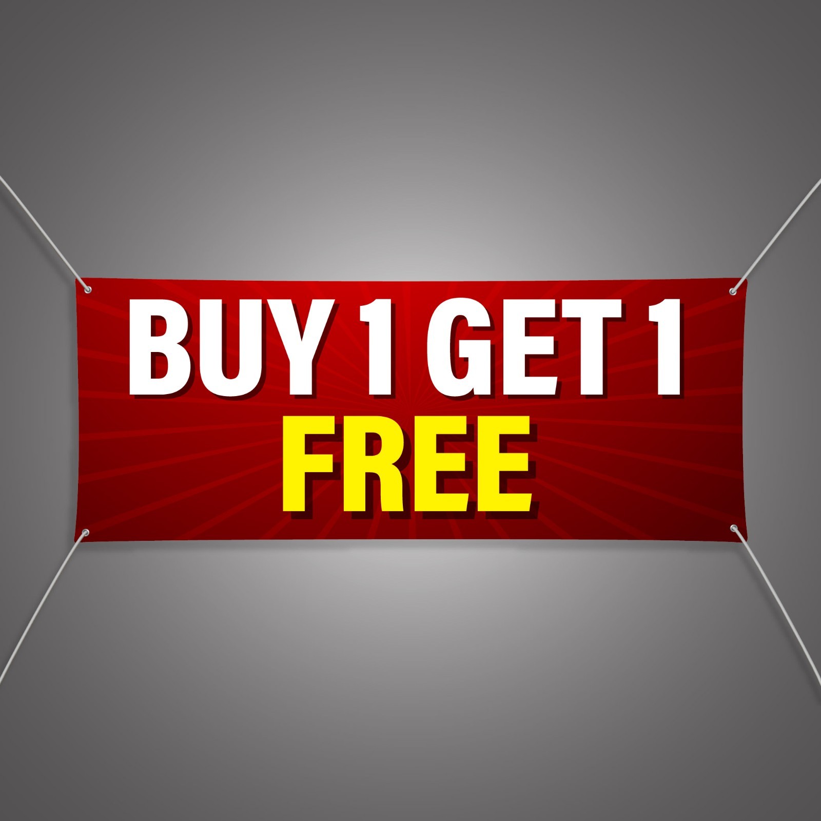 Buy 1 Get 1 Free Banner 13oz Vinyl | Ready-Made Indoor Outdoor Business Sign