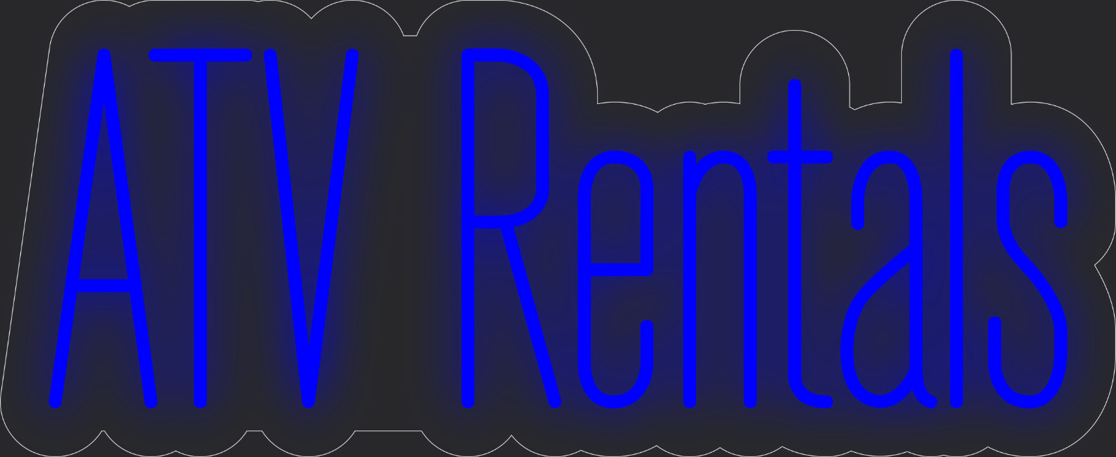 ATV rentals Neon LED Sign Business Wall Decor Lighted Store Sign 24 x 10 in.