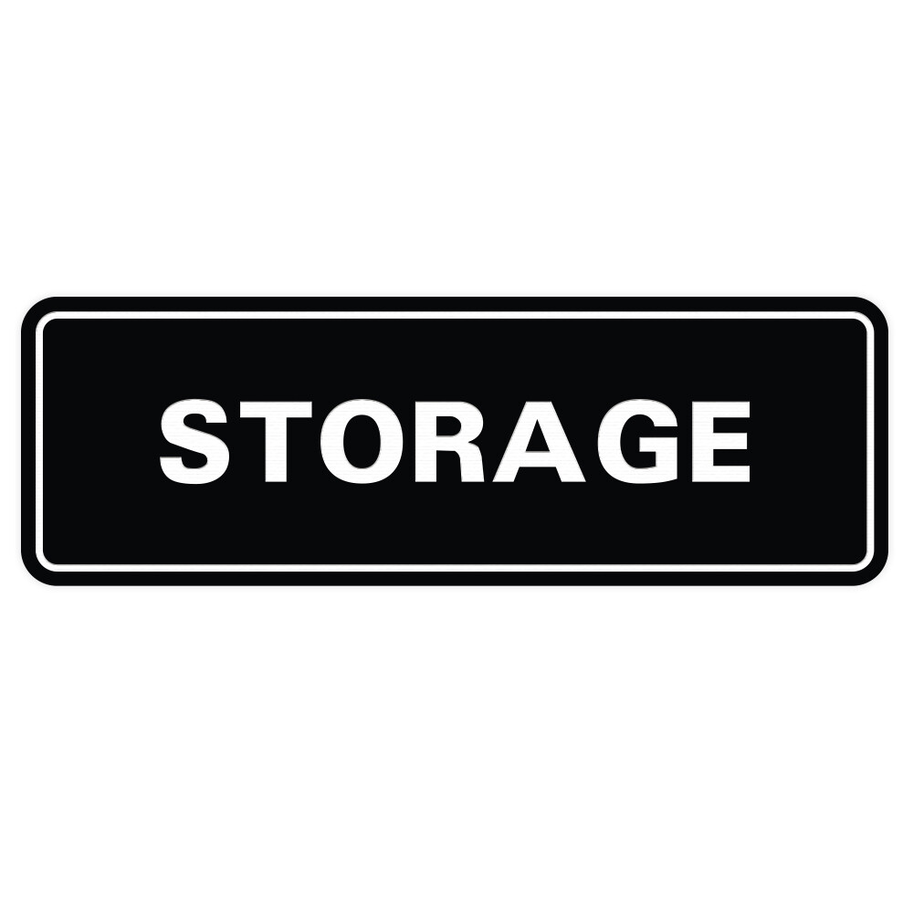 Standard Storage Sign – Black – Small 2″ X 6″