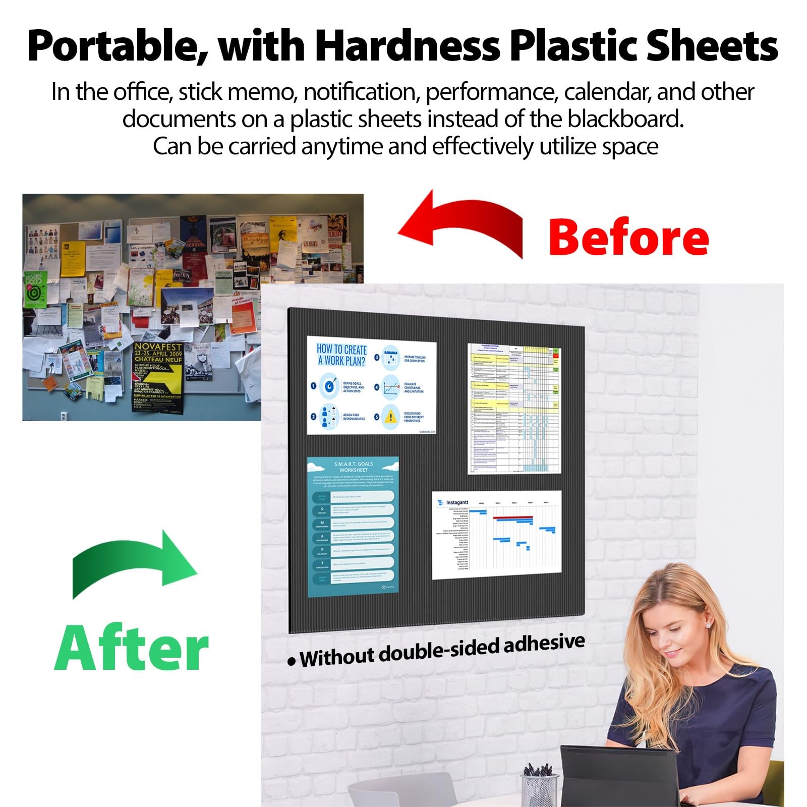 Corrugated Plastic Board 24×36 Inch, 4 Pack, 4MM Thick Black Poster Board, Bl…