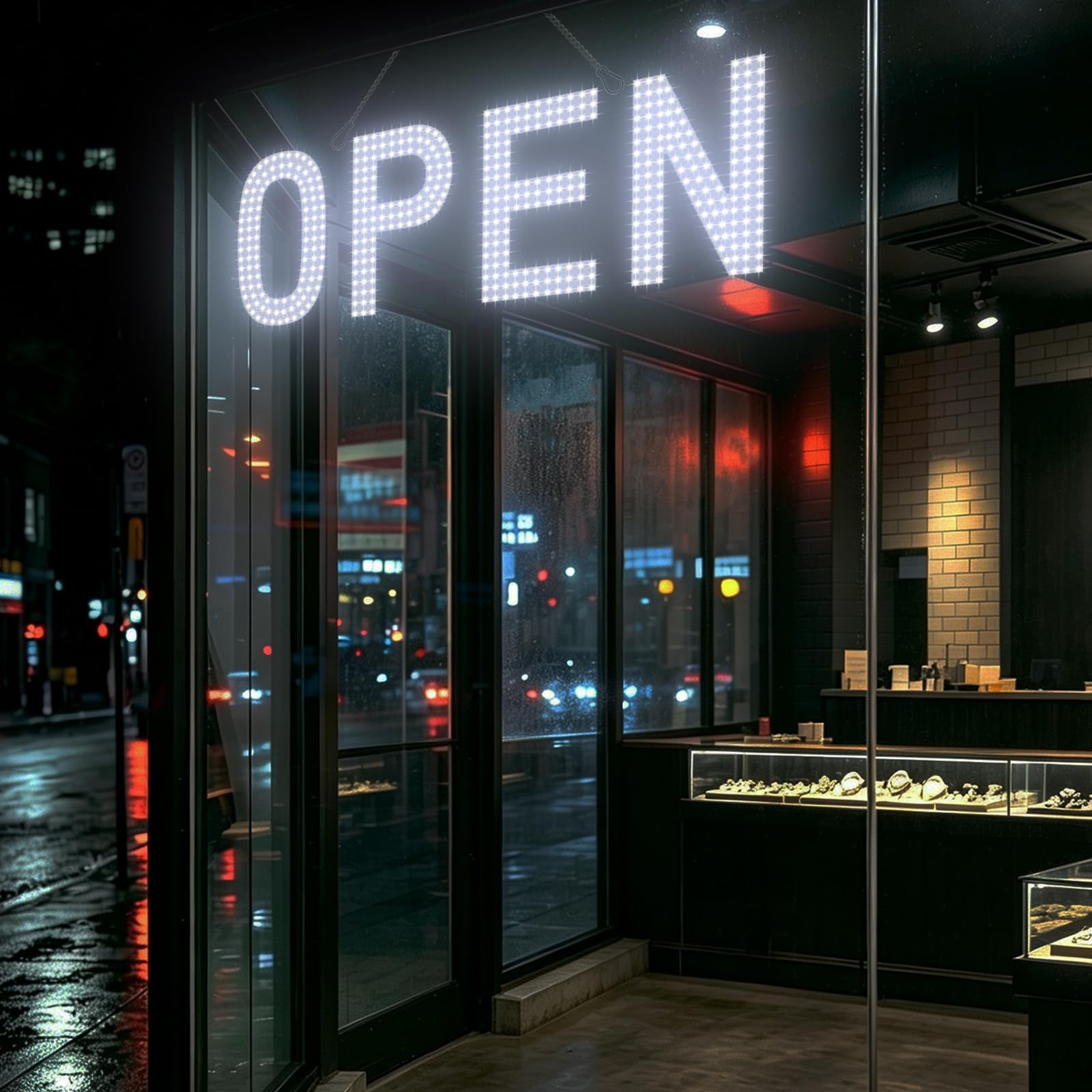 Open Signs for Business, 30″x10″ Ultra Bright LED Open Sign, Remote Control D…