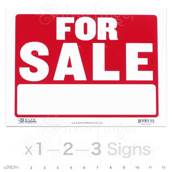 FOR SALE Sign — 9×12″ inch Weatherproof Plastic : Sell Cars, Property x 1—2—3