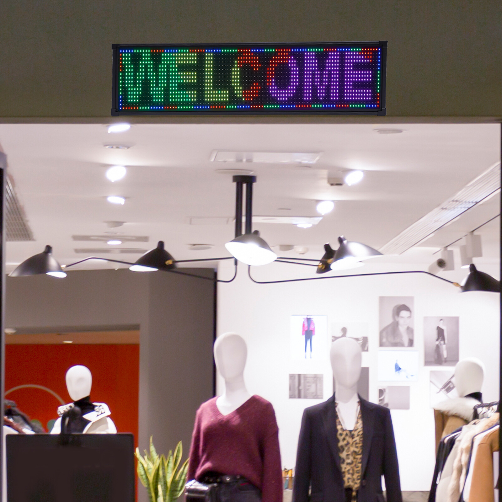 LED Scrolling Sign 26″*8″ Message Board Full Color RGB Programmable Sign