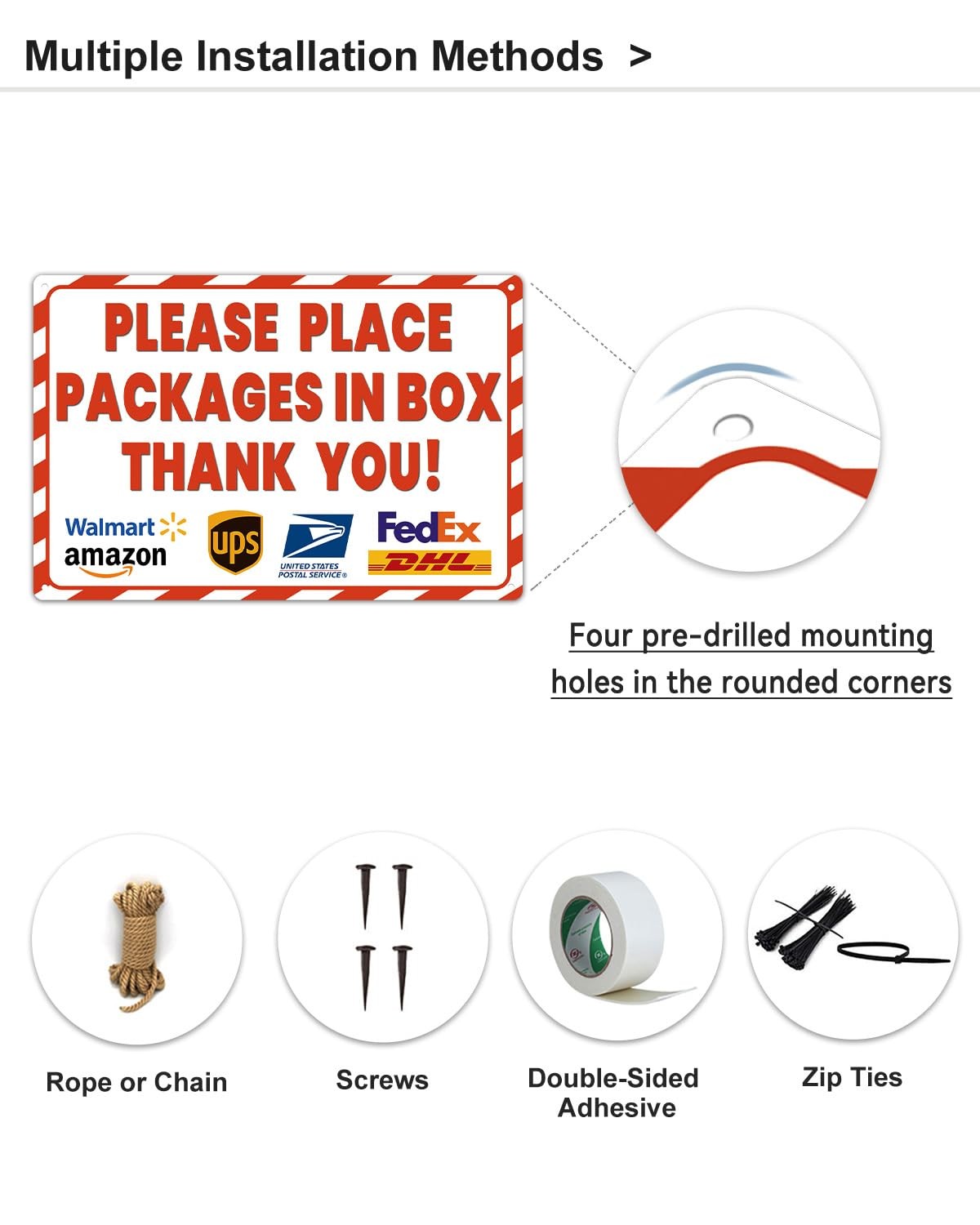 Package Delivery Sign 8×12″, Please Place Packages in Box Thank You!