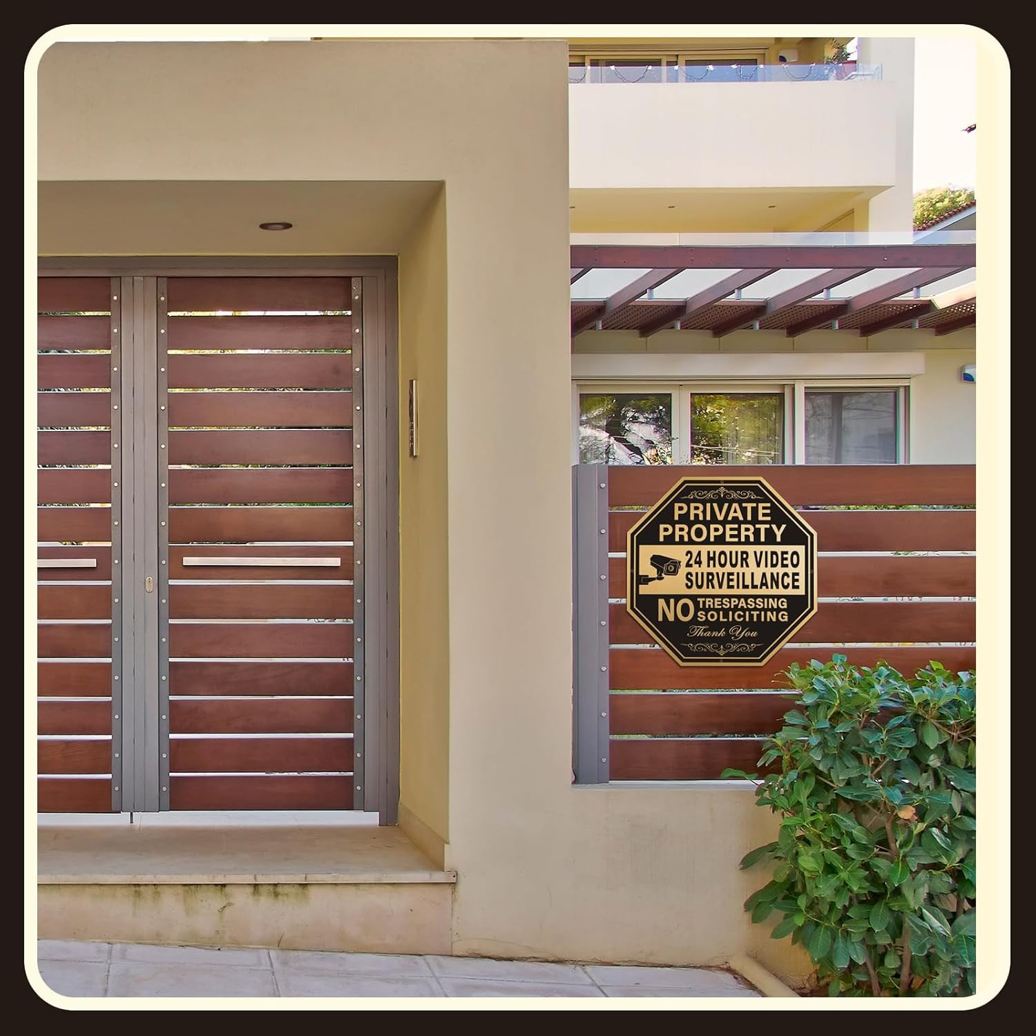 Elegant No Trespassing Signs Private Property Video Surveillance Aluminum 2 Pack