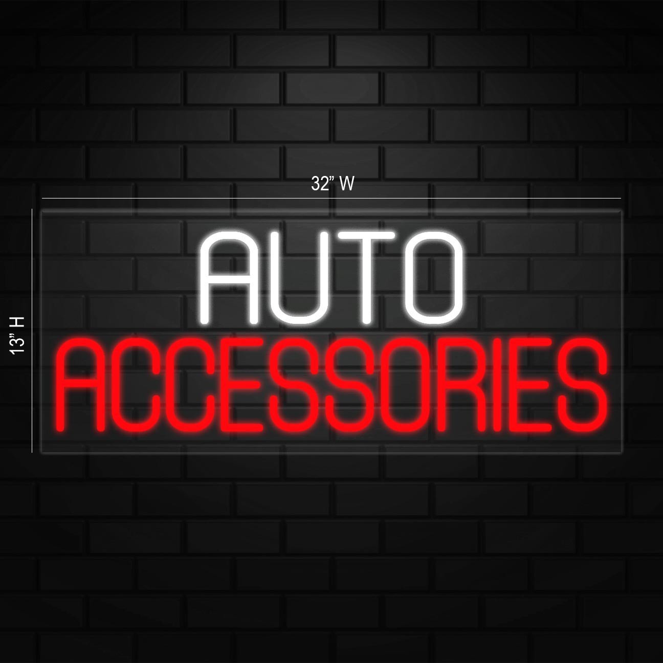 Auto Accessories Sign for Business Displays | LED Flex Neon | 32″W x 13″H x 1″D