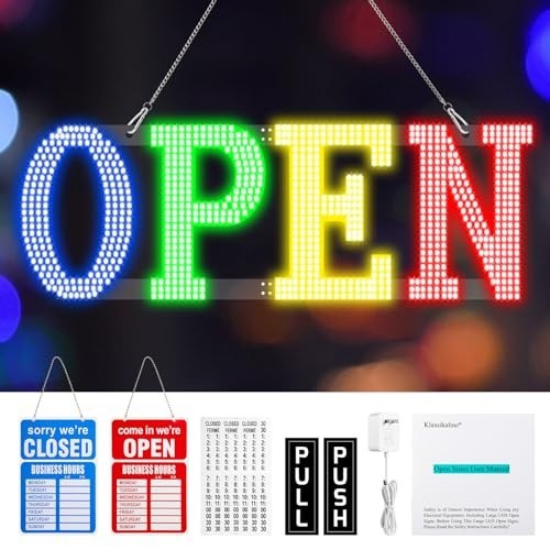 Ultra Bright LED Open Sign 40″x14″ for Business, Store, Bar, Restaurant, Salon