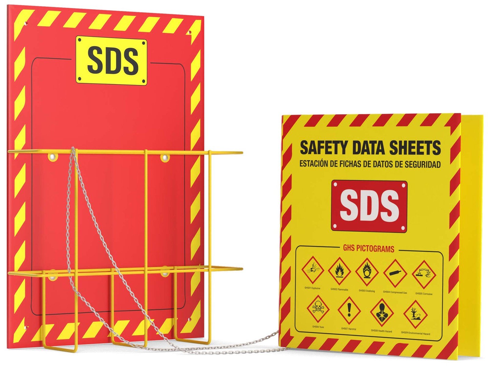 Vivlly Msds Wall Station 3 Sds Binder Wire Rack Osha/Ghs Safety Data Sheet