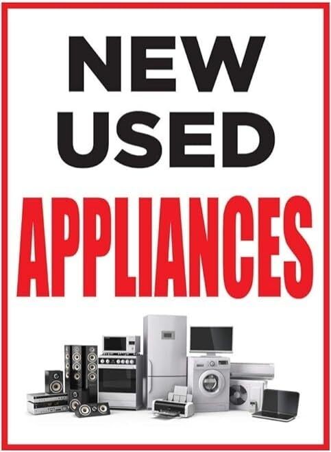 New Used Appliances Retail Window Display Paper Signs | Pack of 6 | 18″w x 24″h