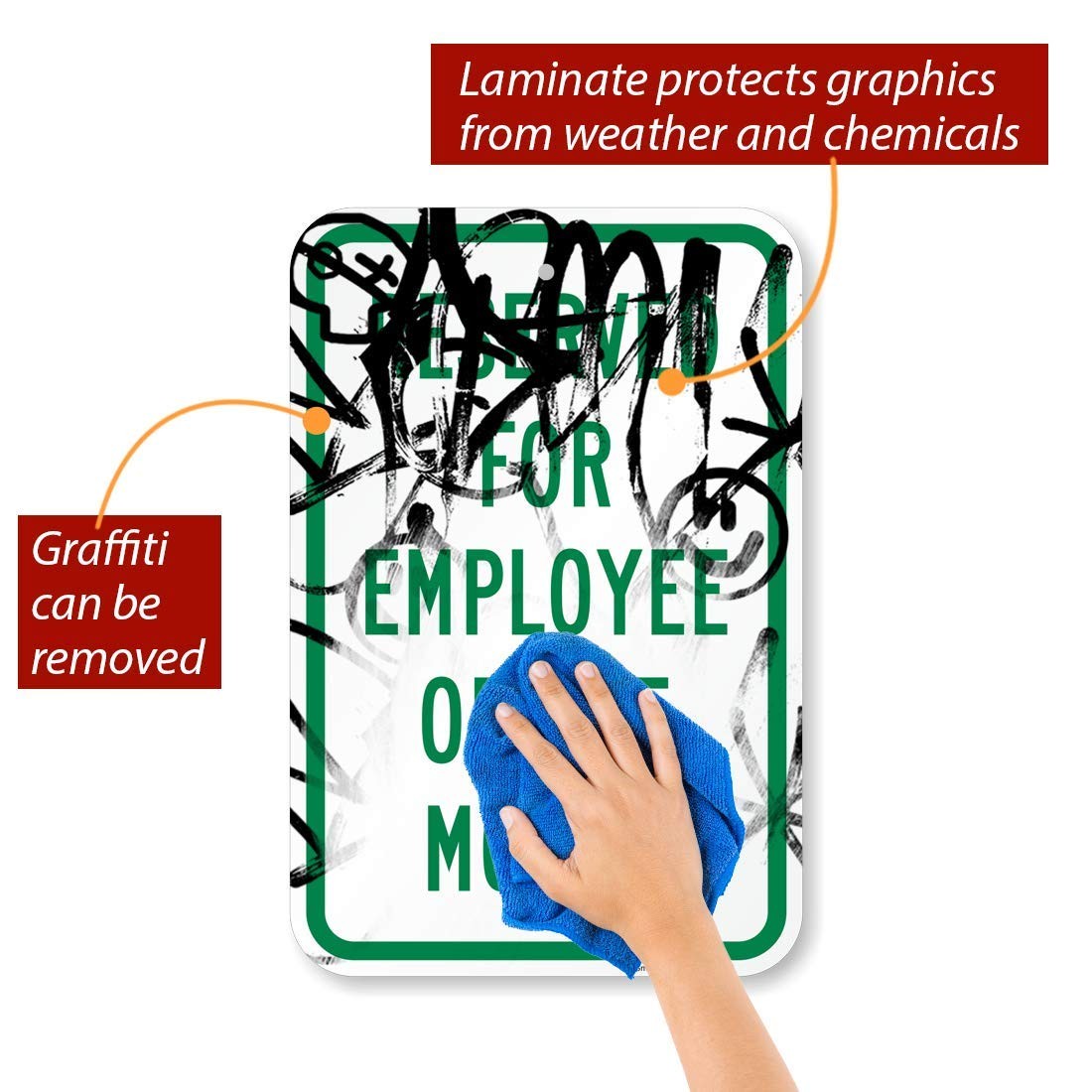 Reserved for Employee of the Month Parking Sign 12×18 inch Plastic Green