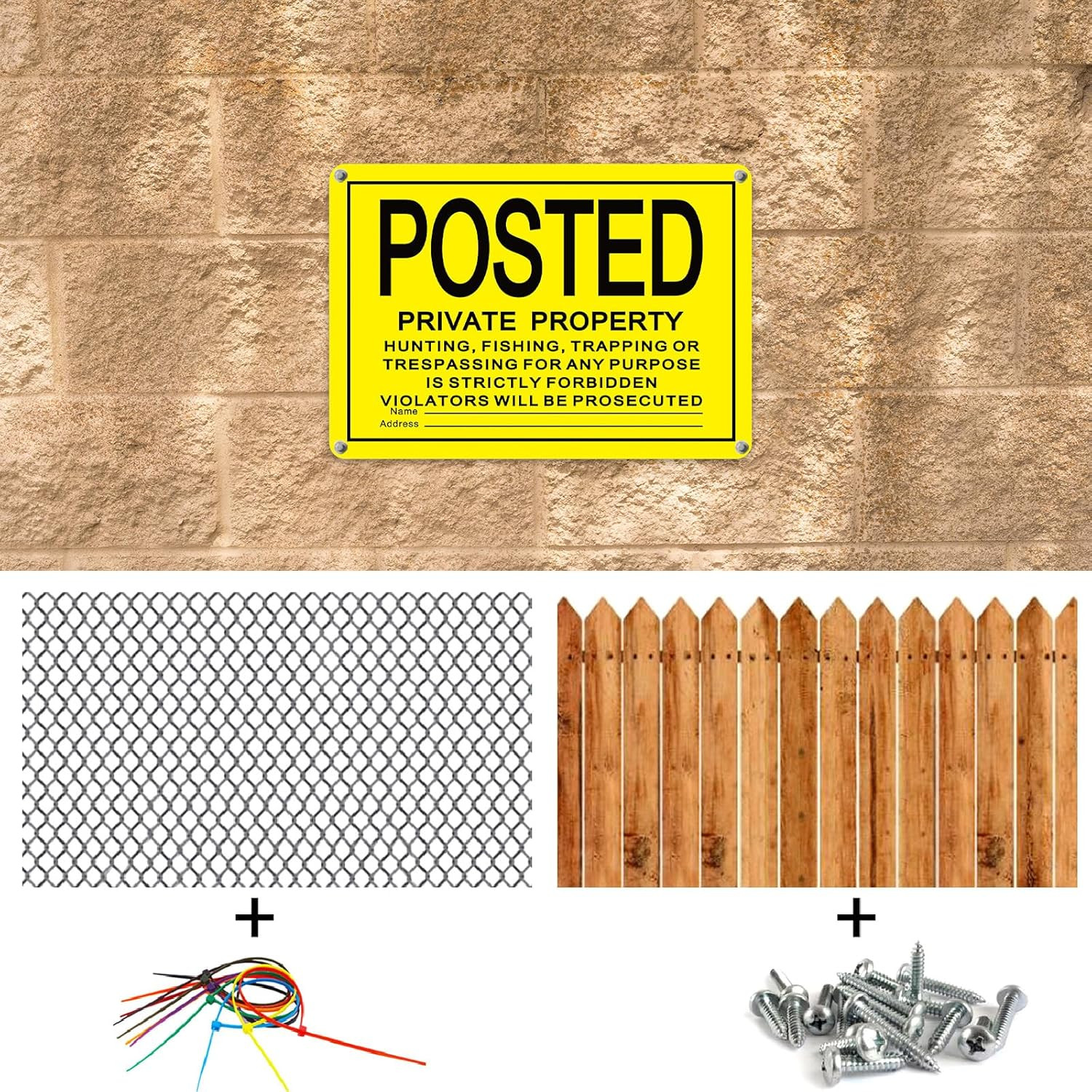 8 Pcs Posted No Trespassing Signs Private Property 10 x 7 Inch Metal No Hunting