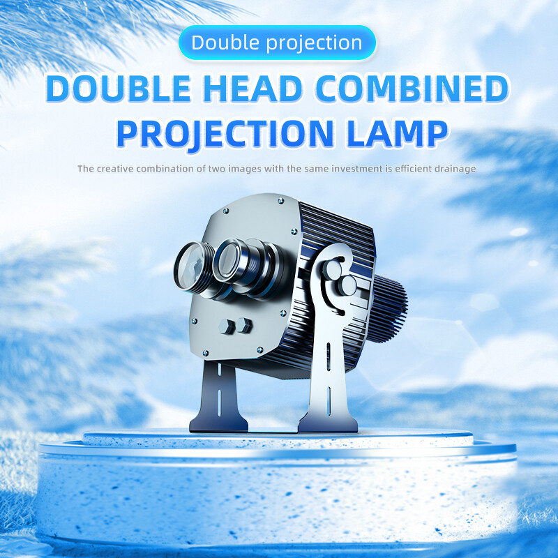 Dual-Head Combination Projector Gobo Light Dynamic Water Wave Ocen Ripple Custom