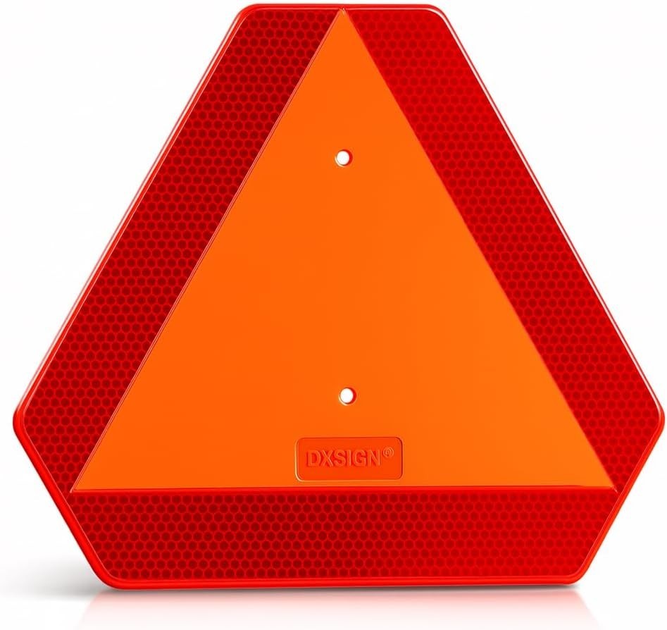 Slow Moving Vehicle Sign Plastic DOT Slow Moving Vehicle Triangle Signs SMV Sign