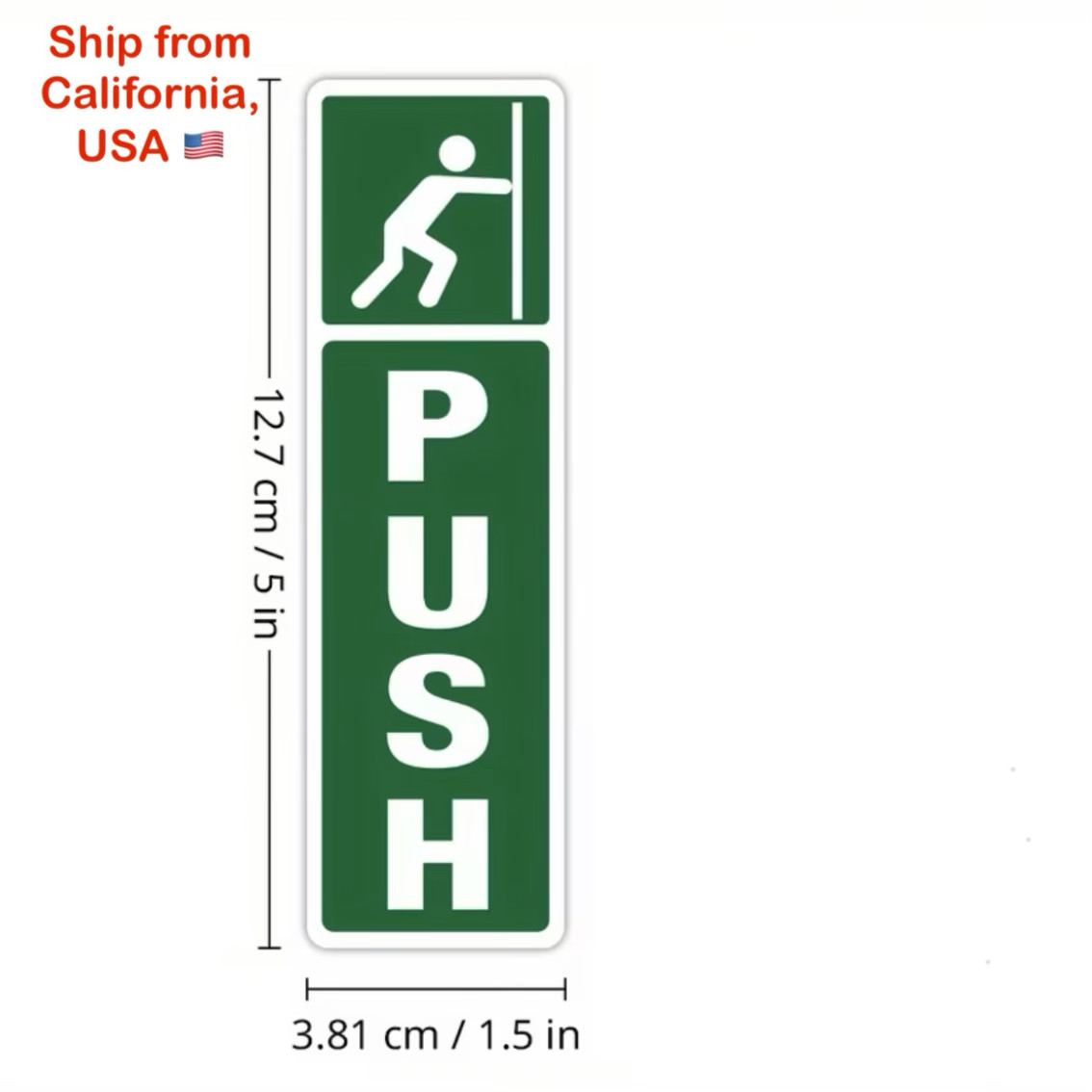 Push or Pull Vertical Vinyl Door Sign Sticker Office Gym Gas Station