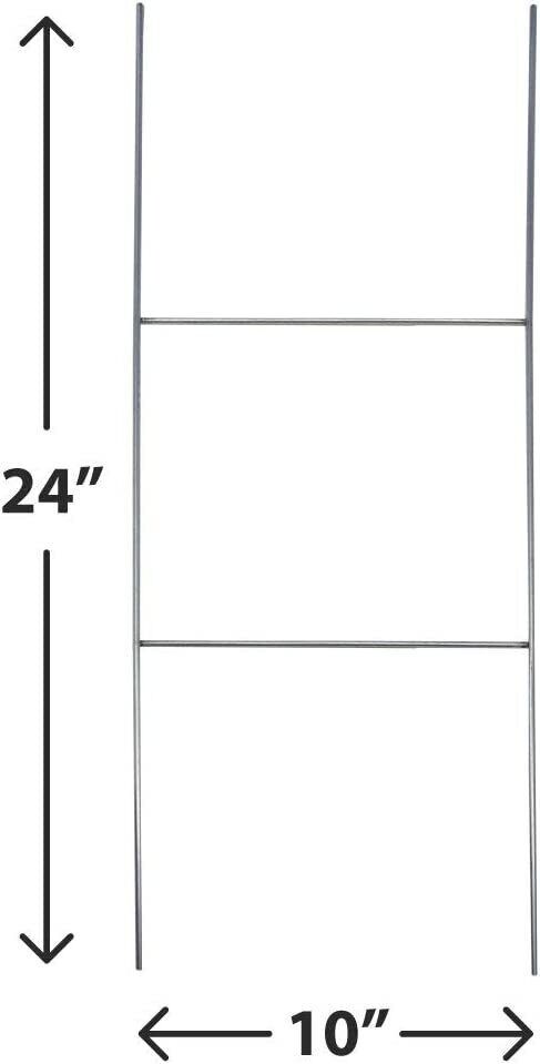 10 X 24 STEP H FRAME GALVANIZED YARD SIGN STAKE FRAMES 50 COUNT!! USA MADE!! NEW