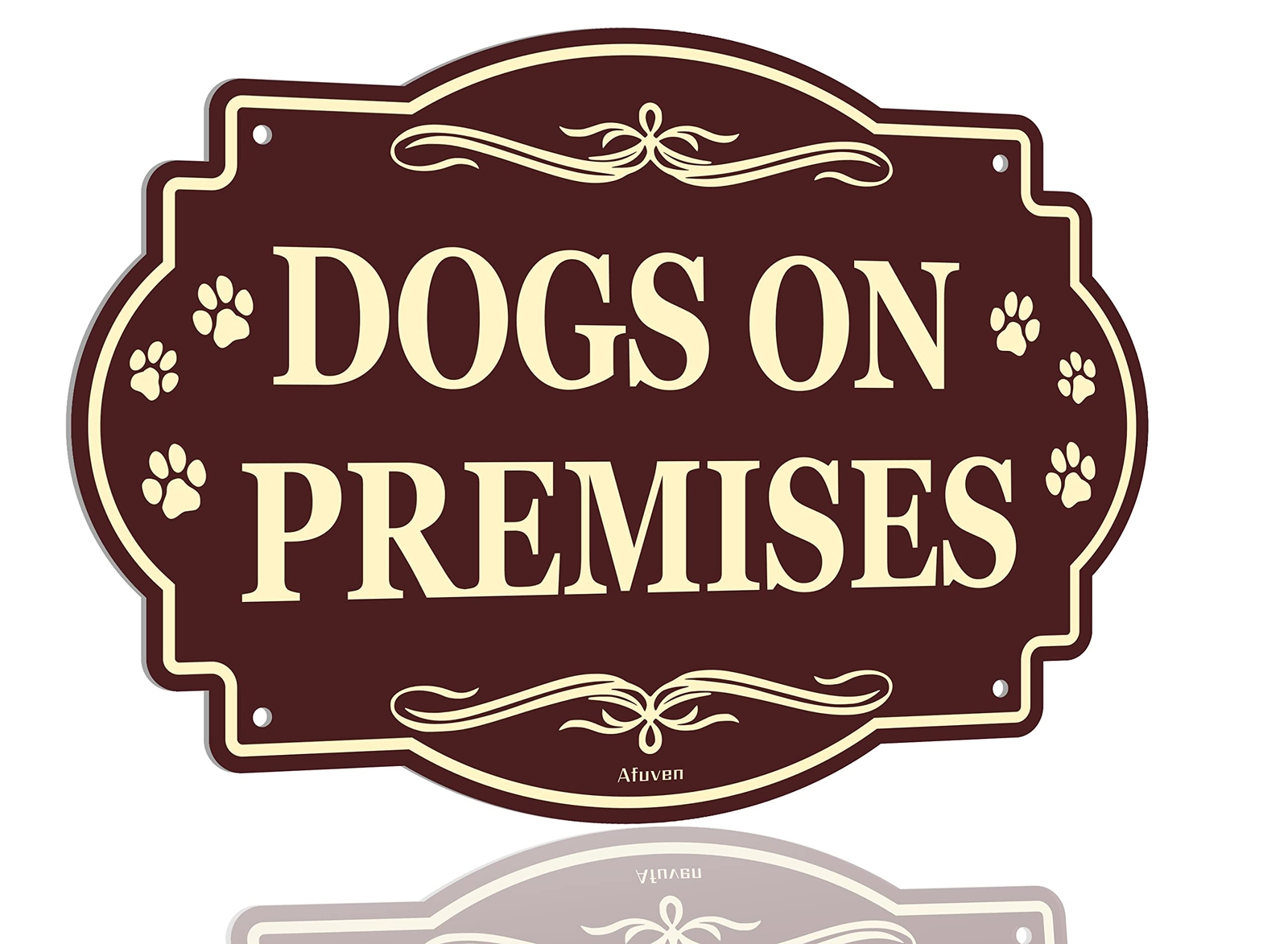 10” x 7” Dog on Premises Sign Reflective Sturdy Rust-Free Aluminum Weatherp…