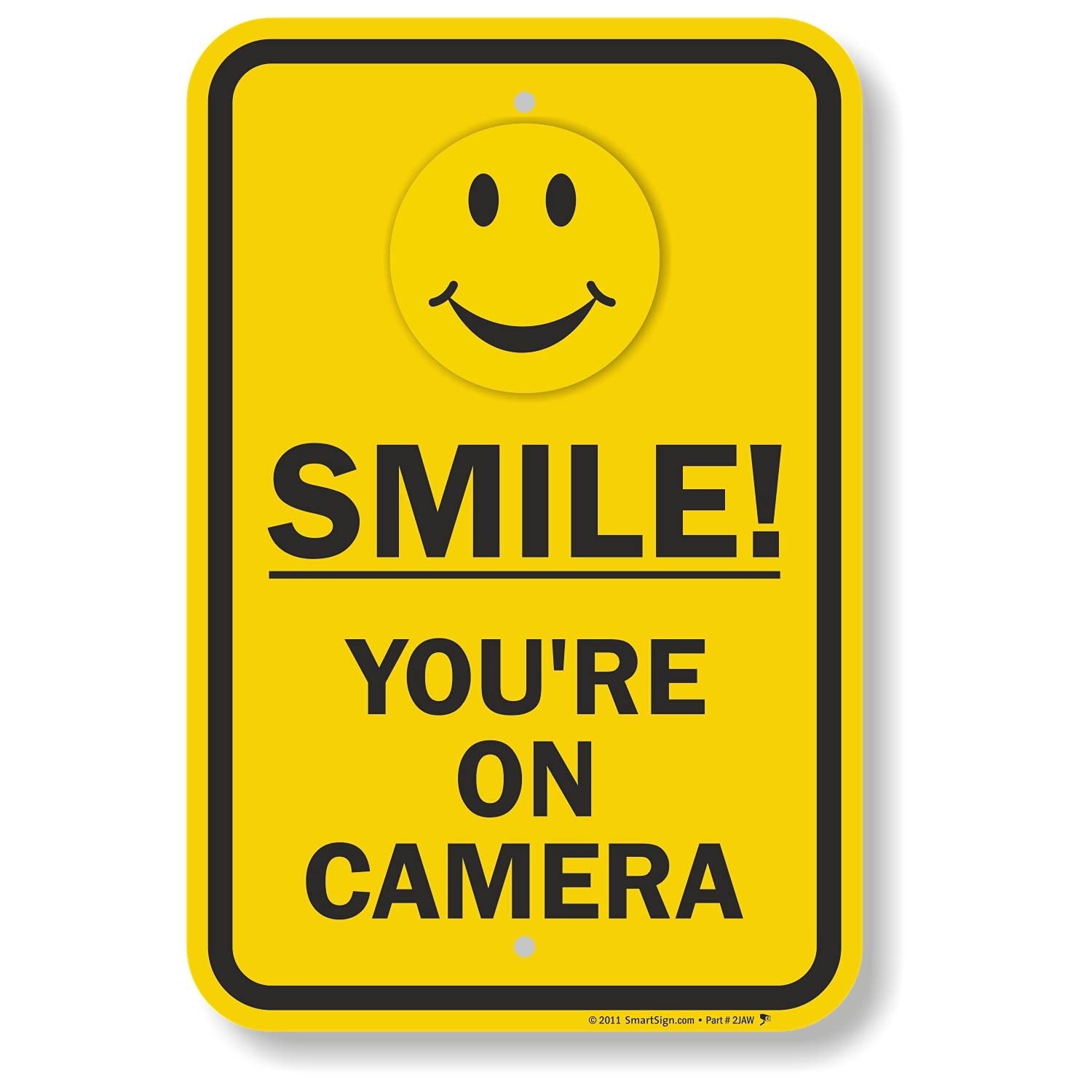 Smile You’re On Camera Sign 12×18 Inch Aluminum Security Property Warning