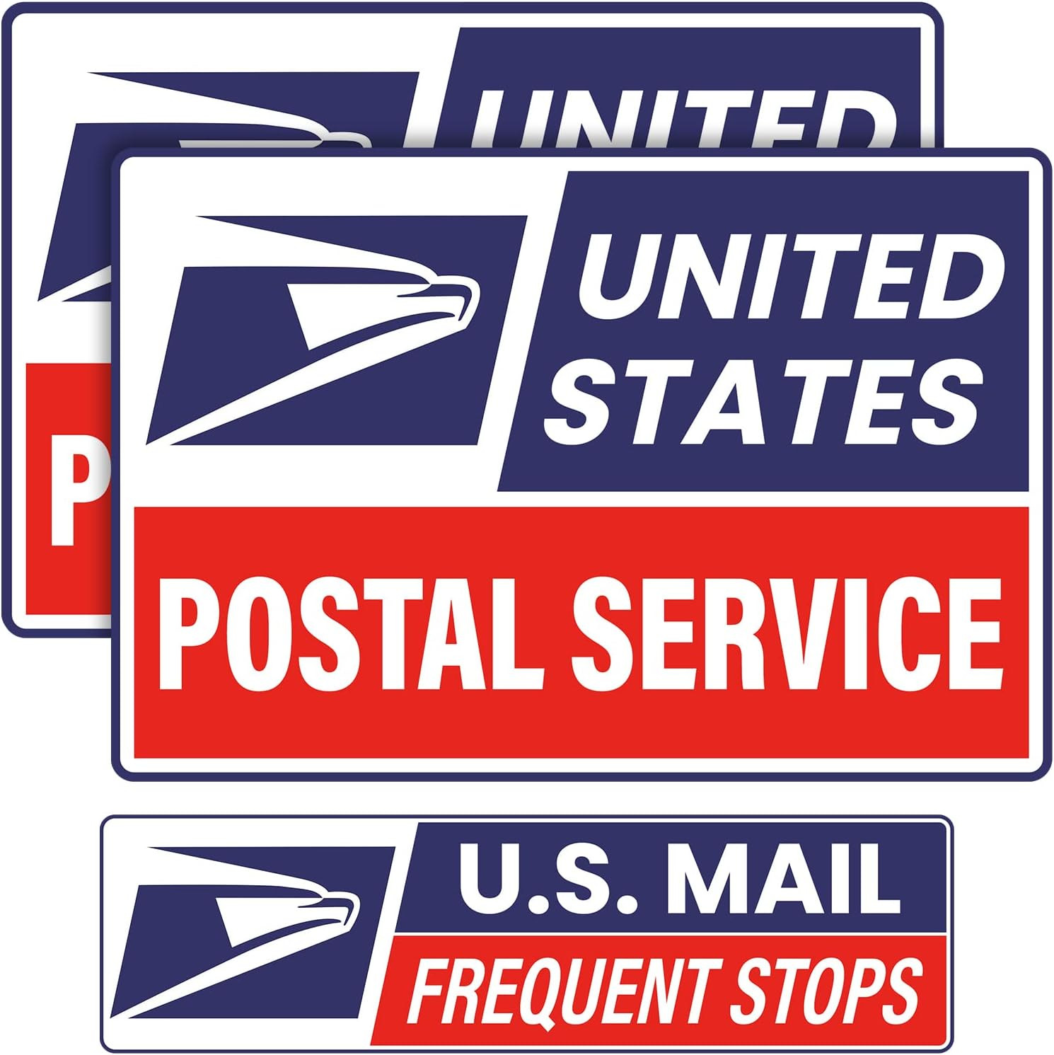 (3 Pack) Reflective U.S. Mail Delivery Magnetic Signs for Rural Carrier – 2 Larg