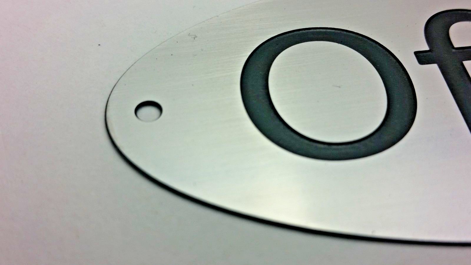 Stainless Steel OVAL SIGN “OFFICE” Classic Deeply Etched / Solid made in USA