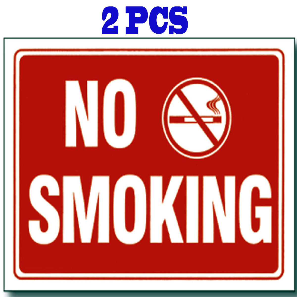 2 Pcs ” No Smoking ” 9″ x 12″ Red & White Flexible Plastic Sign BAZIC S-15