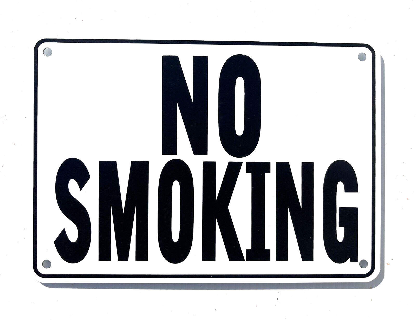 “NO SMOKING” WARNING SIGN, 2 SIGN SET, METAL