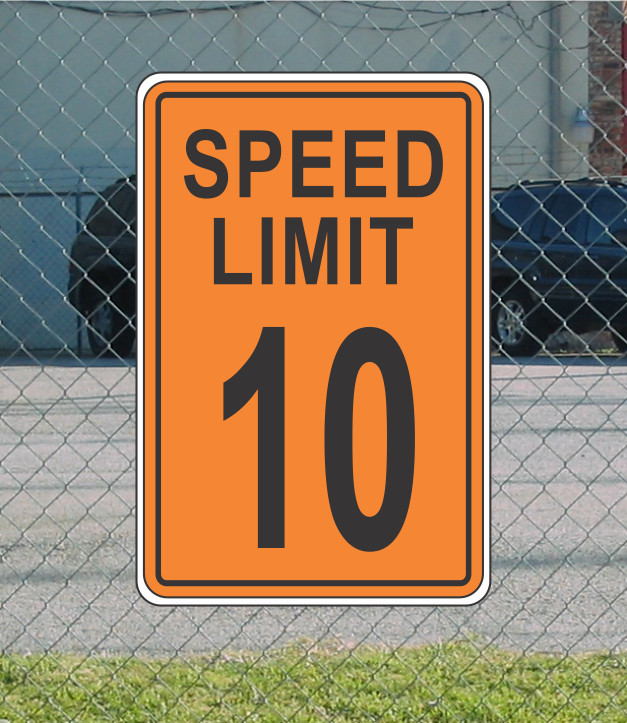 Orange Speed Limit 10 Metal Sign for Street Road Highway Parking Lot 12″x18″ mph