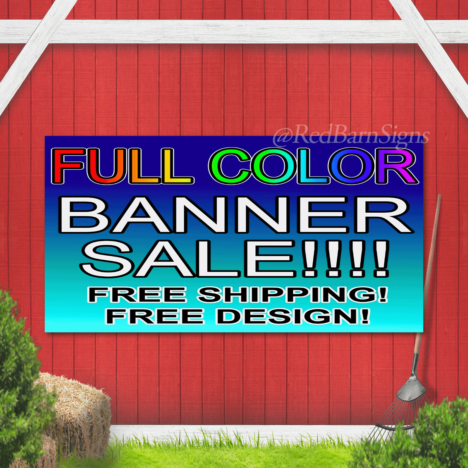 ANY SIZE! FULL COLOR Advertising Banner Sign Many Sizes business USA 13oz.