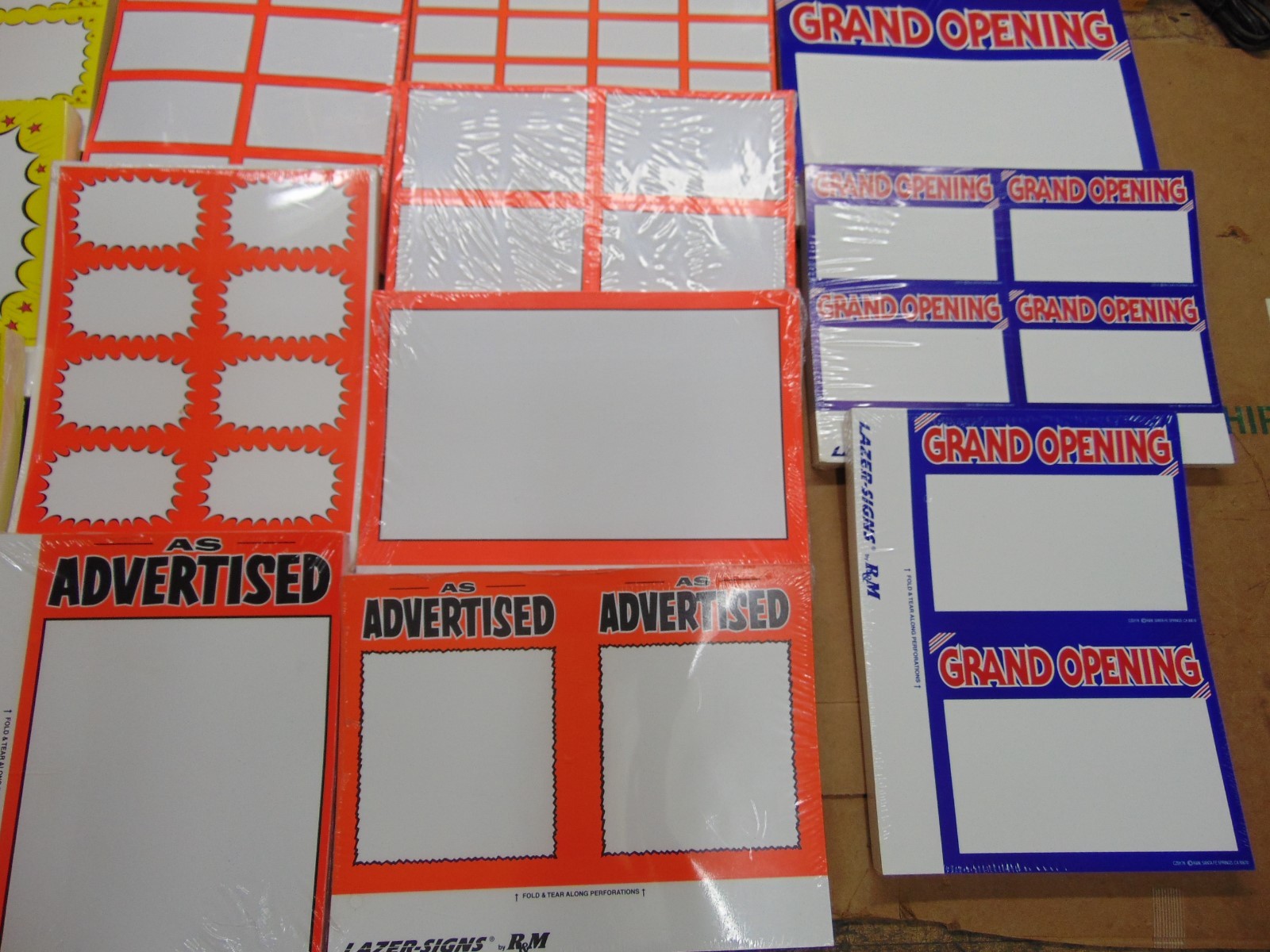 400 – 3.5″ x 5.5″ Yellow Border Business Retail Sale Sign Cards, Printable!