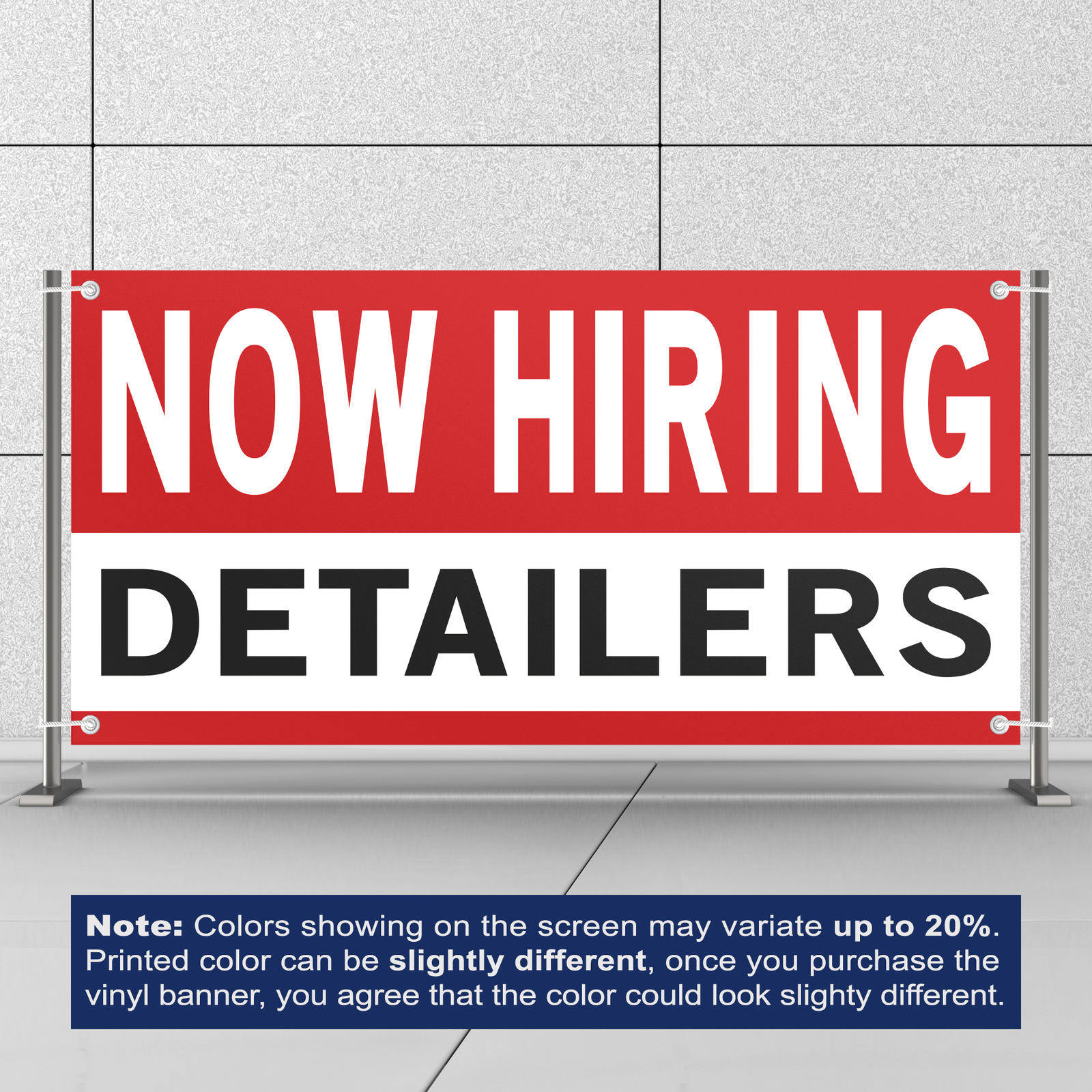 Now Hiring Detailers 13 oz Heavy Duty Vinyl Banner Jobs Available Auto Detailing