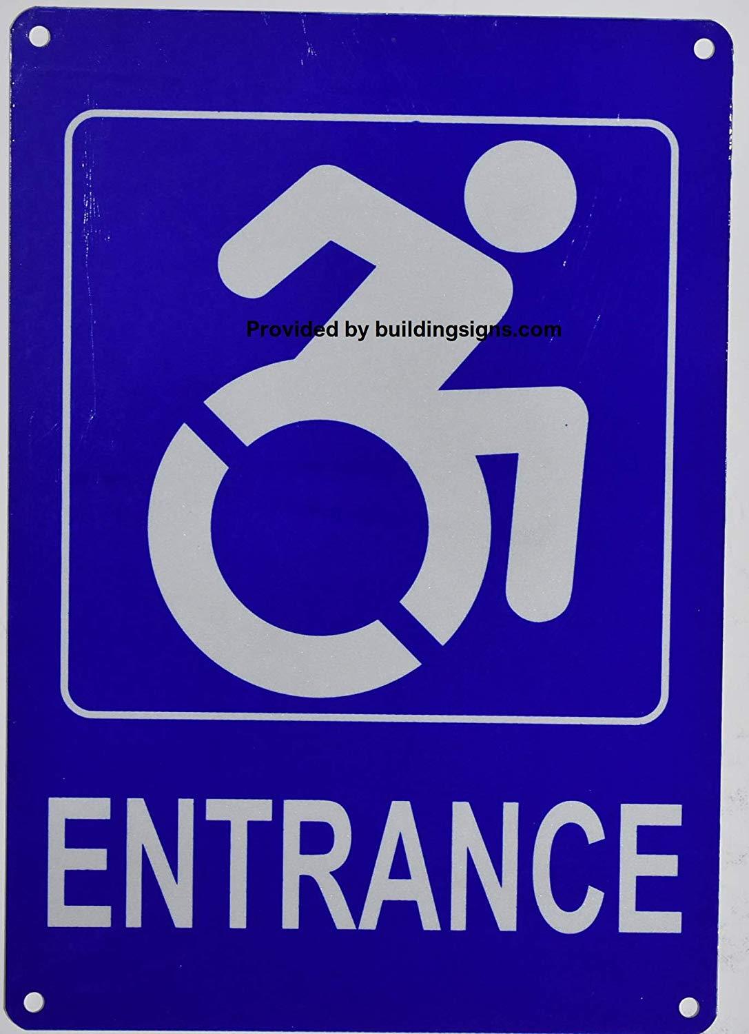 ACCESSIBLE Entrance Sign (Aluminium Reflective,Rust Free, Blue 7×10)..REF24-1027