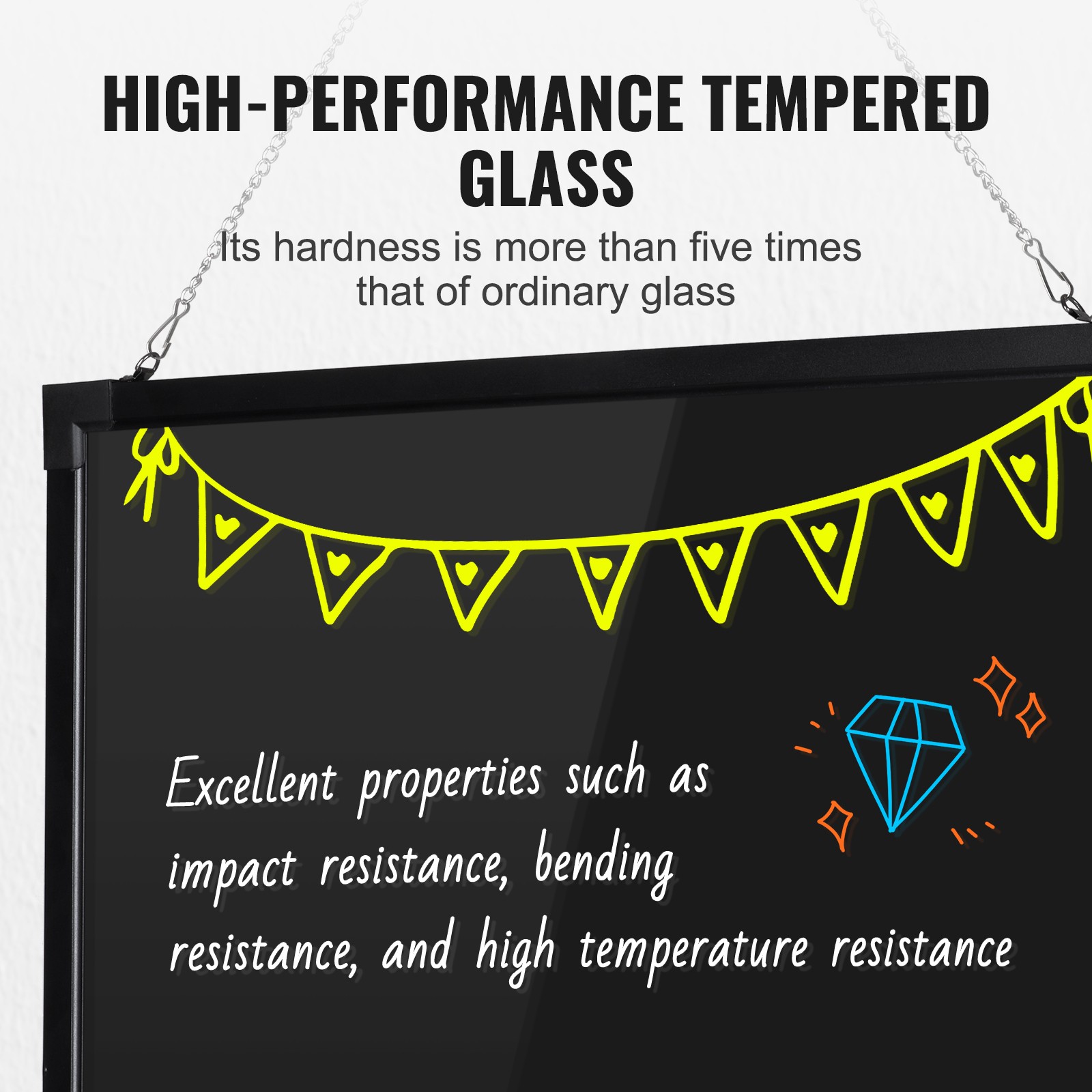 Uimoso LED Message Writing Board 32″x24″ Illuminated Erasable Lighted Chalkboard