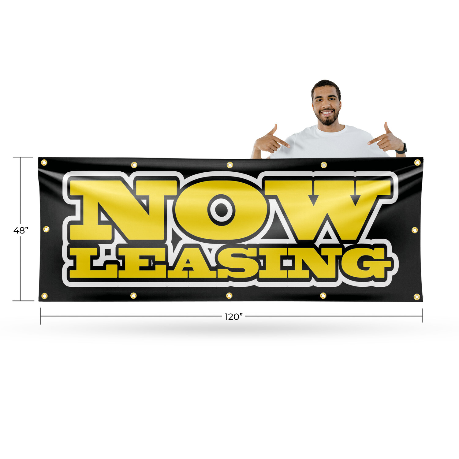 Now Leasing 13 oz Vinyl Banner Sign with Metal Grommets Heavy-Duty Single-Sided