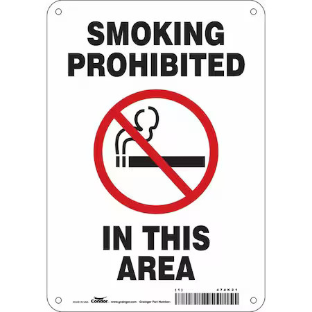 Condor 474K21 Safety Sign, 10″ H, 7 In W, Horizontal Rectangle, English, 474K21