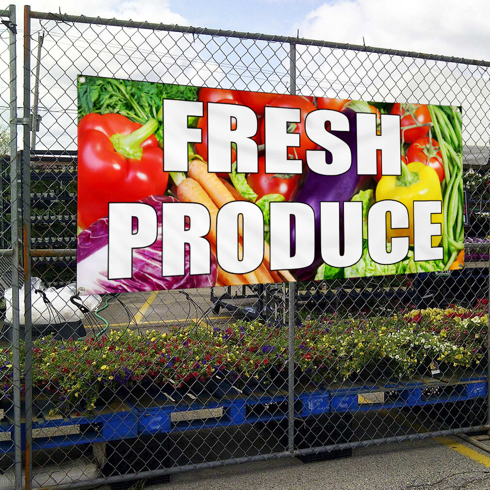 Vinyl Banner Multiple Sizes Fresh Produce Farmer’s Market Food Fair Business