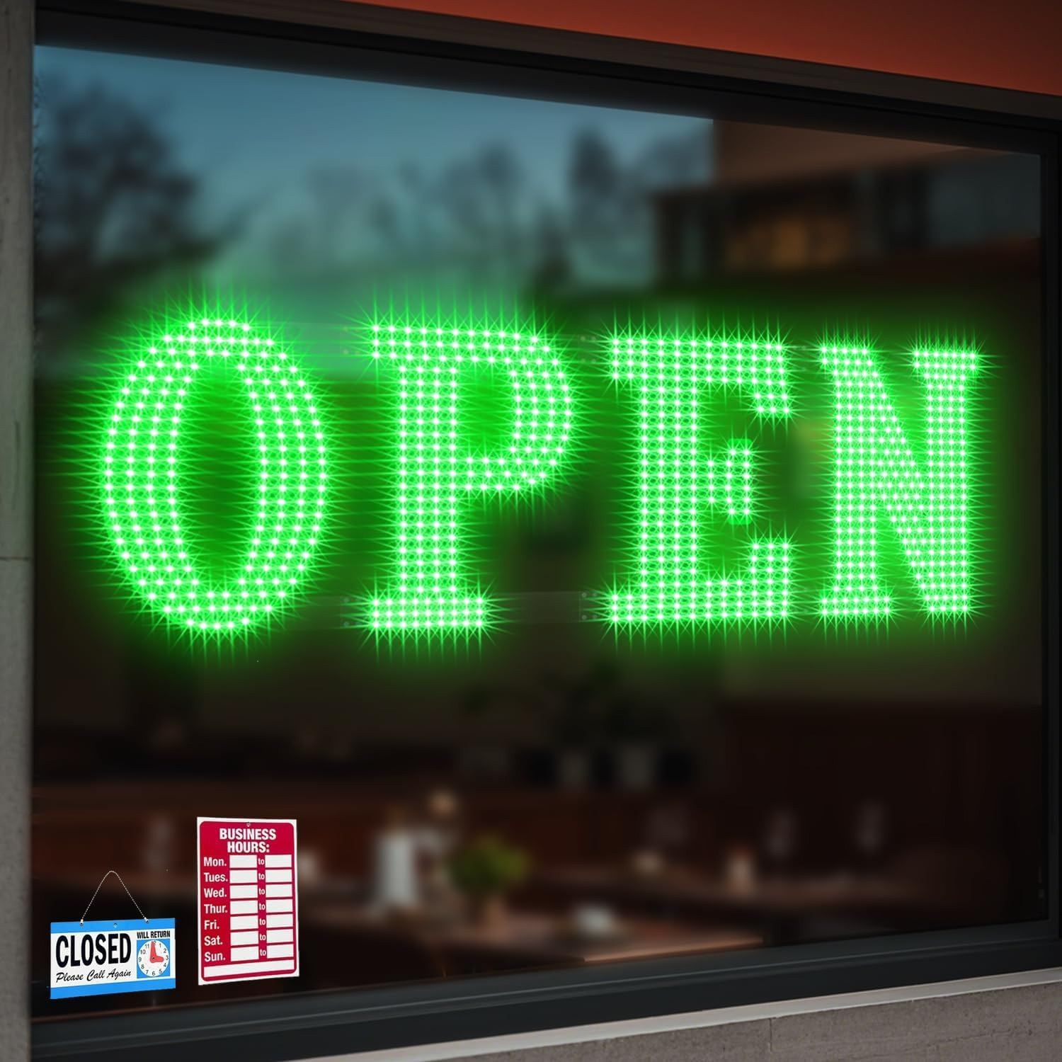 30″X10″ Large LED Open Signs for Business Super Bright Unique Design Open Sign w