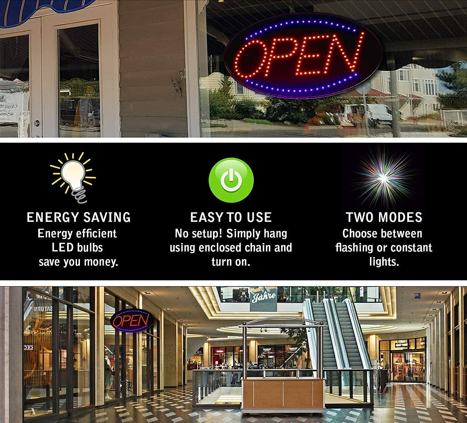 LED Open Sign Business Open Sign Advertisement Board for Business/Shop/Bar/Hotel