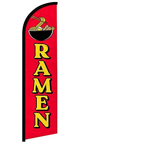 Ramen – Windless Swooper Flag Feather Banner Sign 2.5×11.5 ft Tall (Flag Only) r