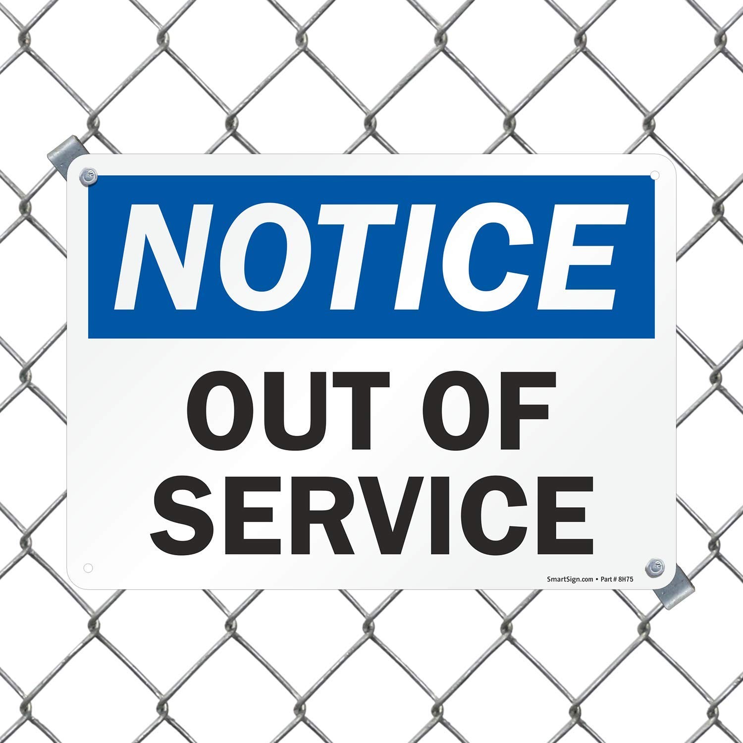 Notice Out Of Service Aluminum Sign Weatherproof Safety Display 10×14 Inch